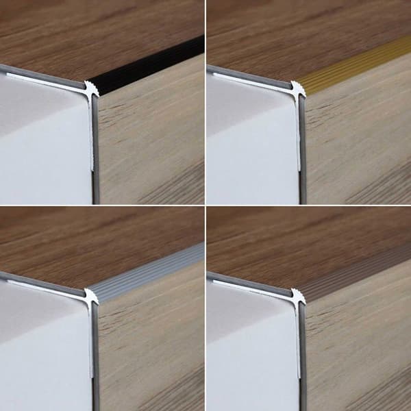 PROVISTON Aluminium anodiserad trappsteg l 40mm H 30 mm L 2700 mm Förborrad