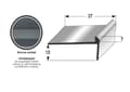 Miniatyrbild 4 av 6: PROVISTON aluminium anodiserad mörkbrons list l 37 mm H 24 mm L 2700 mm borrad trapphörnlist kombinerad hörnlist
