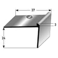 Miniatyrbild 2 av 6: PROVISTON aluminium anodiserad mörkbrons list l 37 mm H 24 mm L 2700 mm borrad trapphörnlist kombinerad hörnlist
