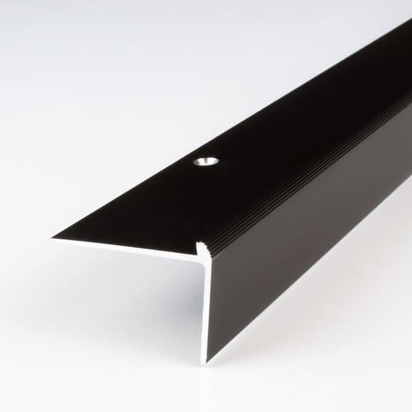 PROVISTON aluminium anodiserad mörkbrons list l 37 mm H 24 mm L 2700 mm borrad trapphörnlist kombinerad hörnlist