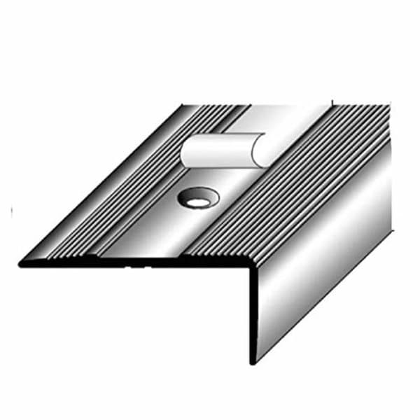 PROVISTON anodiserad aluminiumställning guld l 36 mm H 15 mm L 2700 mm borrad trapphörn kombinerad hörnprofil