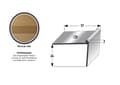Miniatyrbild 4 av 6: PROVISTON framlist i anodiserat aluminium ljusbrons l 37 mm H 24 mm L 2700 mm borrad trapphörnlist kombinerad hörnlist