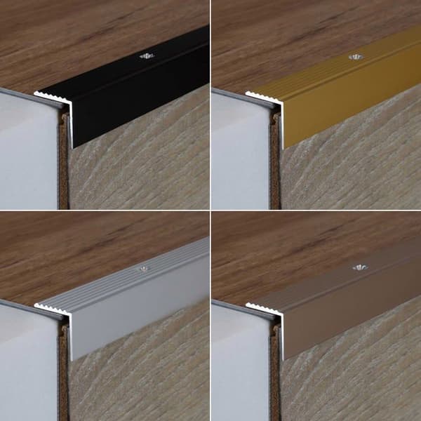 PROVISTON Aluminium anodiserad silver trappkant l 20 mm H 20 mm L 2700 mm Genomgående
