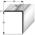Miniatyrbild 1 av 3: PROVISTON aluminium anodiserad trapplist l 40 mm H 42 mm L 2700 mm borrad trapplist kombinerad