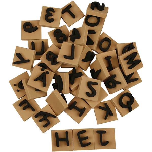 Skumstämplar Alfabet - 3x3 cm - 41 stämplar