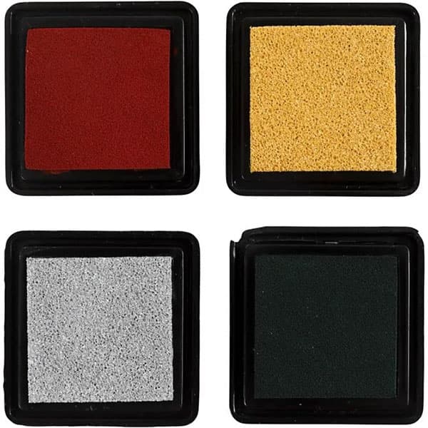 Stämpeldyna - Julfärger - 3,5x3,5 cm - 4 st