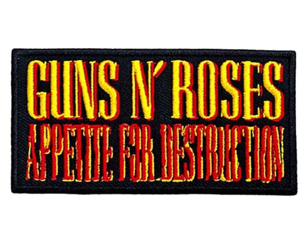 Guns N Roses Patch Appetite For Destruction Band Logo Official Black One Size