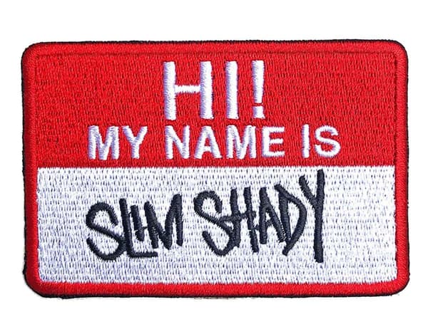 Eminem Patch Slim Shady Name Badge Official Red 8x5cm Talla única