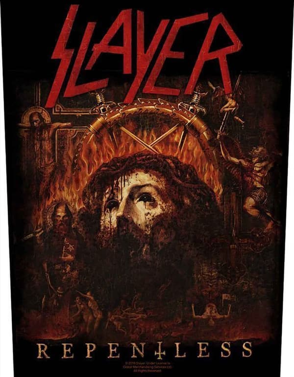 Slayer Back Patch Repentless Cover Band Logo Official sew on 36cm x 29cm ""