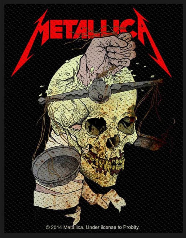 Metallica Patch Harvester of Sorrow Official Black Cotton Sew On 10cm x 8cm Accessory Size