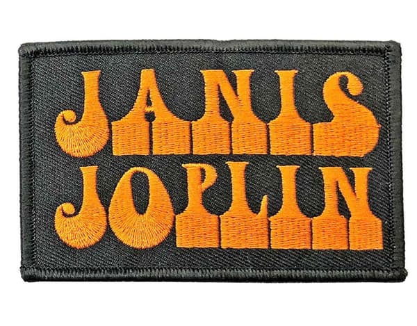 Janis Joplin Patch Logo Official Black Iron On Accessory Size