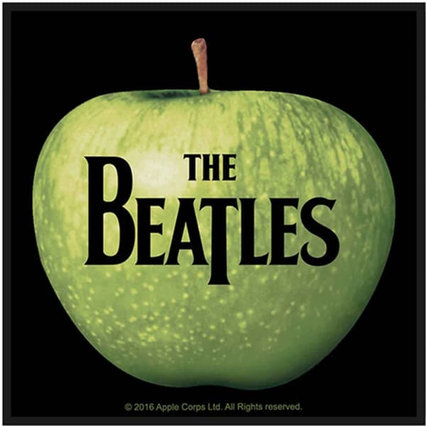 The Beatles Patch Apple and Band Logo Official Woven Iron on (10cmx10cm) Accessory Size