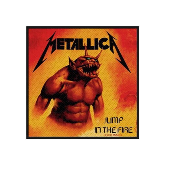 Metallica Patch Jump In The Fire Band Logo Official woven sew on 10x10 cm Accessory Size