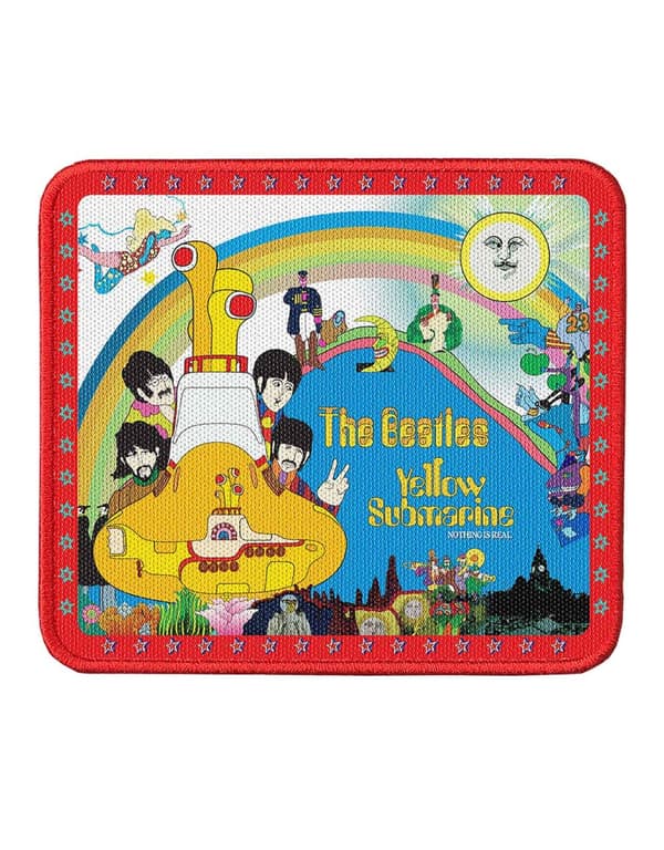 The Beatles Patch Yellow Submarine Stars Border Official embroidered Iron on Accessory Size