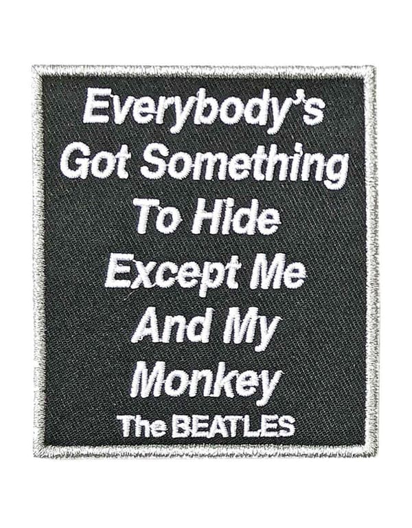 The Beatles Patch Me And My Monkey Song Title Official embroidered Iron on Taglia unica