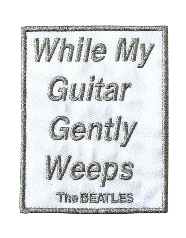 The Beatles Patch While My Guitar Gently Weeps Official embroidered Iron on Accessory Size