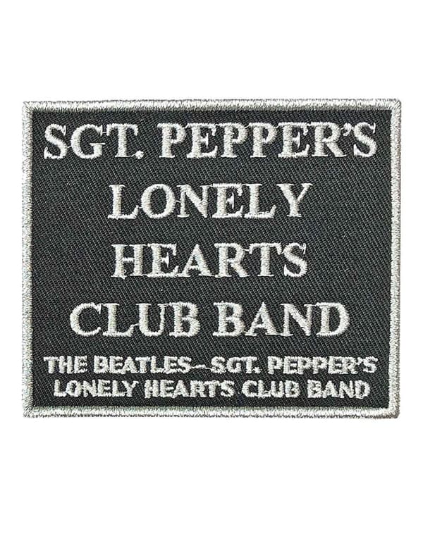 The Beatles Patch Sgt Peppers Black Song Title embroidered Iron on 7x8cm Accessory Size