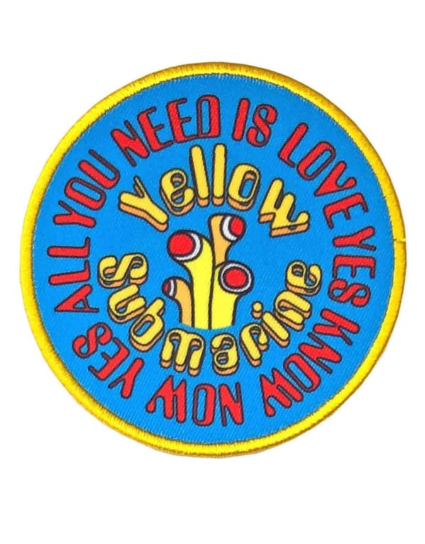 The Beatles Patch Yellow Submarine Aynil Circle Official embroidered Iron on Accessory Size