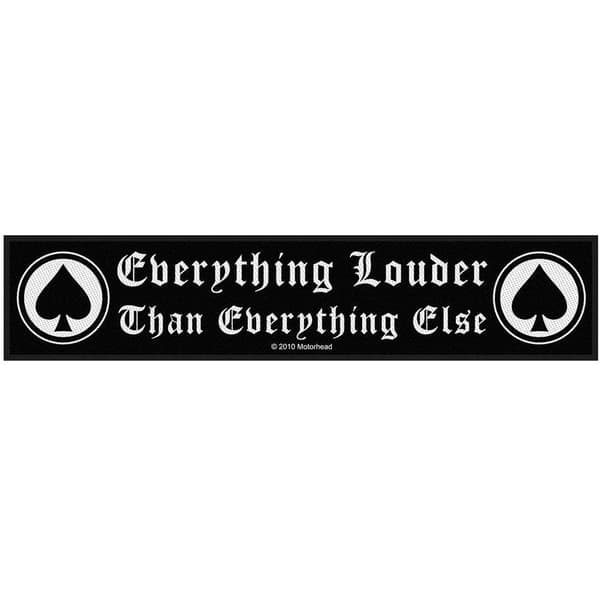 Motorhead Patch Everything Louder band logo Official woven strip 21cm x 5cm) Accessory Size