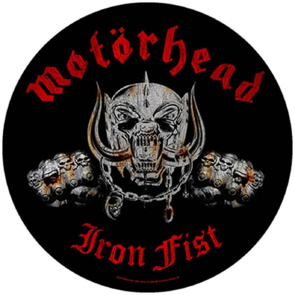 Motorhead Back Patch Iron Fist band logo Official Circular (28cm) Taglia unica
