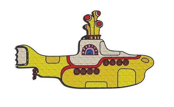 The Beatles Patch Yellow Submarine Official Cut Out (10 cm x 5 cm) Accessory Size