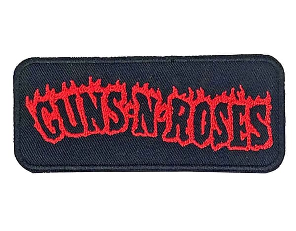 Guns N Roses Patch Flames Here Band Logo Official Black Einheitsgröße