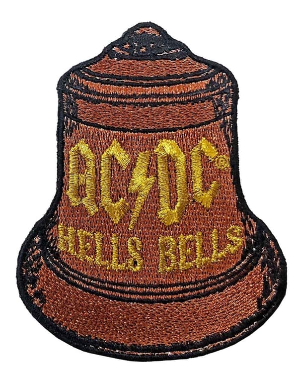 AC/DC Patch Hells Bells Band Logo Official Brown Tek Beden