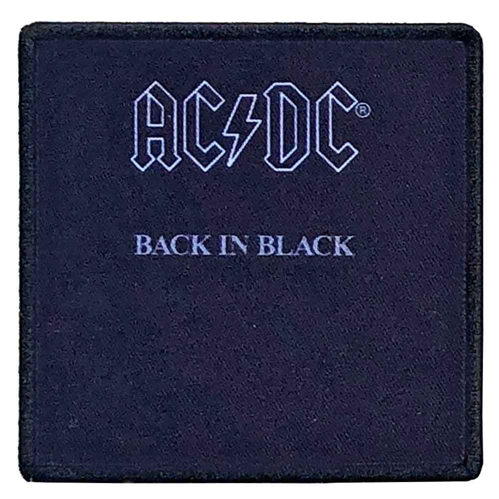 AC/DC Patch Back In Black Band Logo Official Black One Size