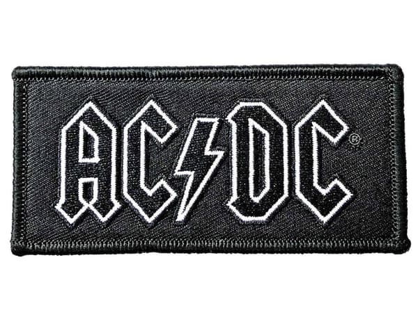 AC/DC Patch Classic Band Logo Official Black Iron On 10x4.5cm Einheitsgröße