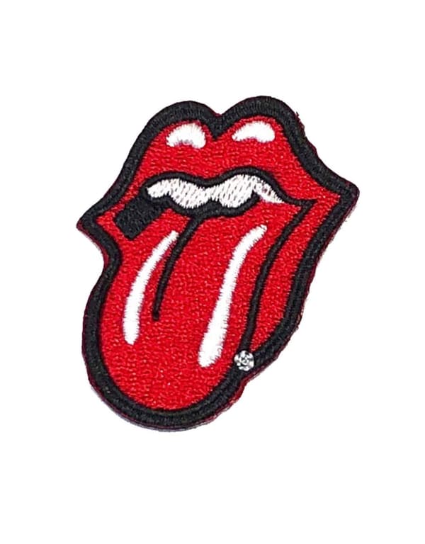 The Rolling Stones Patch Classic Tongue Logo Official Red embroidered Iron on Einheitsgröße