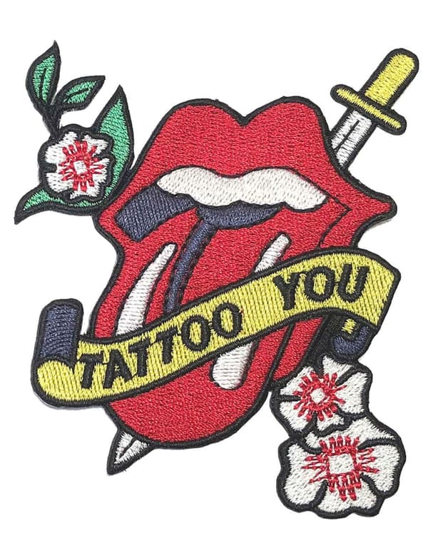 The Rolling Stones Patch Tattoo You Band Logo cut out Official Iron on taglia unica