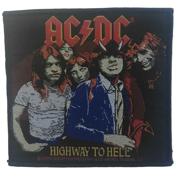 AC/DC Patch Highway To Hell Band Logo Official 10cm x 10cm sew on Accessory Size