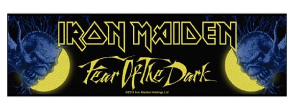 Iron Maiden Patch Fear Of The Dark Official Black Strip 19cm x 5cm Patch Accessory Size
