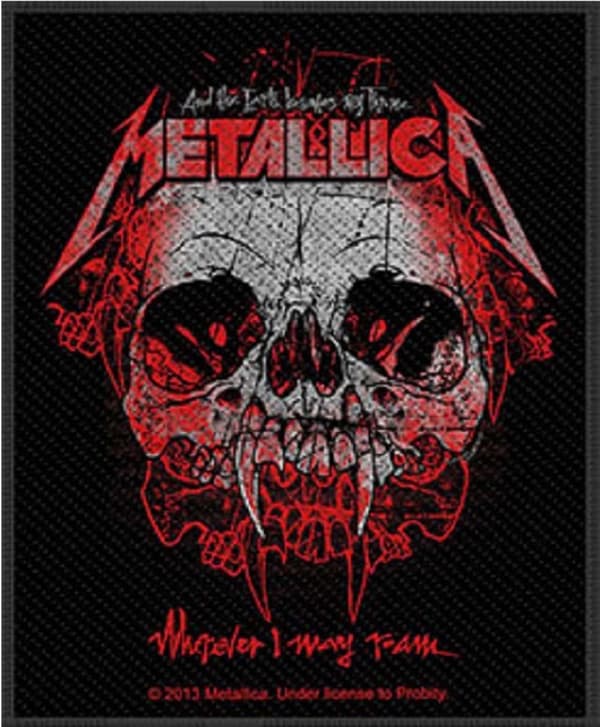 Metallica Patch Wherever I May Roam band logo Official Black (10cm x 7cm) Accessory Size