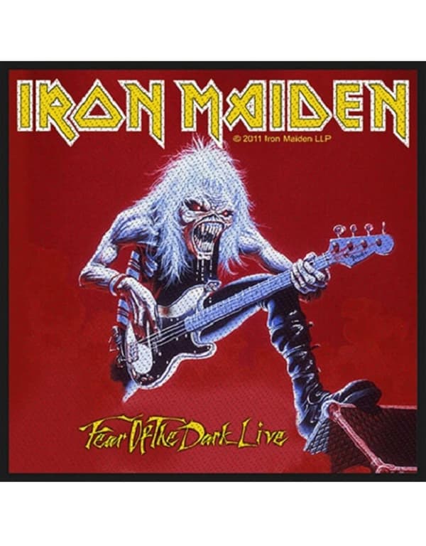 Iron Maiden Patch Fear of The Dark Live Band Logo Official (10cm x 10cm) Accessory Size