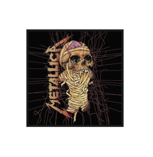 Metallica Patch One Band Logo Official Black Cotton Sew On (10cm x 10cm) One Size