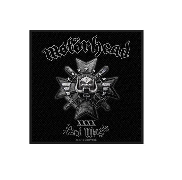 Motorhead Patch Bad Magic Band Logo Official Black Cotton Sew On 10cm x 10cm Taglia unica