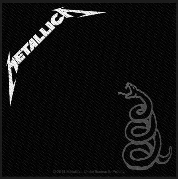Metallica Patch Black Album Cover Official Black Cotton Sew On 10cm x 9.5cm Bir boyut