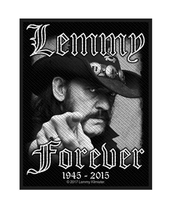Motorhead Patch Lemmy Forever 1945-2015 Official Black Cotton 10cm x 7.5cm Accessory Size