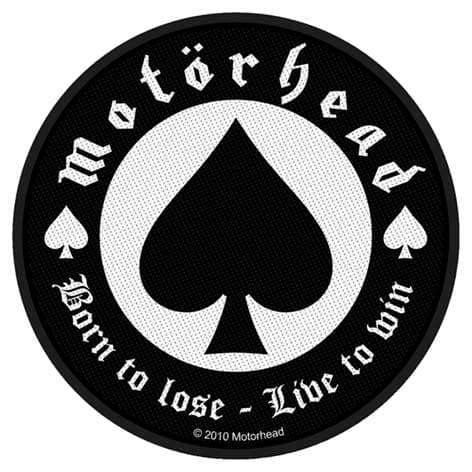 Motorhead Patch Born to Lose Band Logo Official Black Cotton Sew On Circular Accessory Size