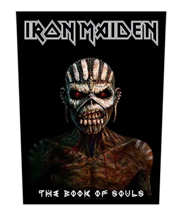 Iron Maiden Back Patch Book of Souls Logo Official Black Woven 36 cm x 29 cm One Size