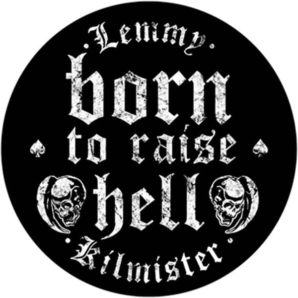Motorhead Back Patch Lemmy Born to Raise Hell Official Black Sew On Circular en storlek