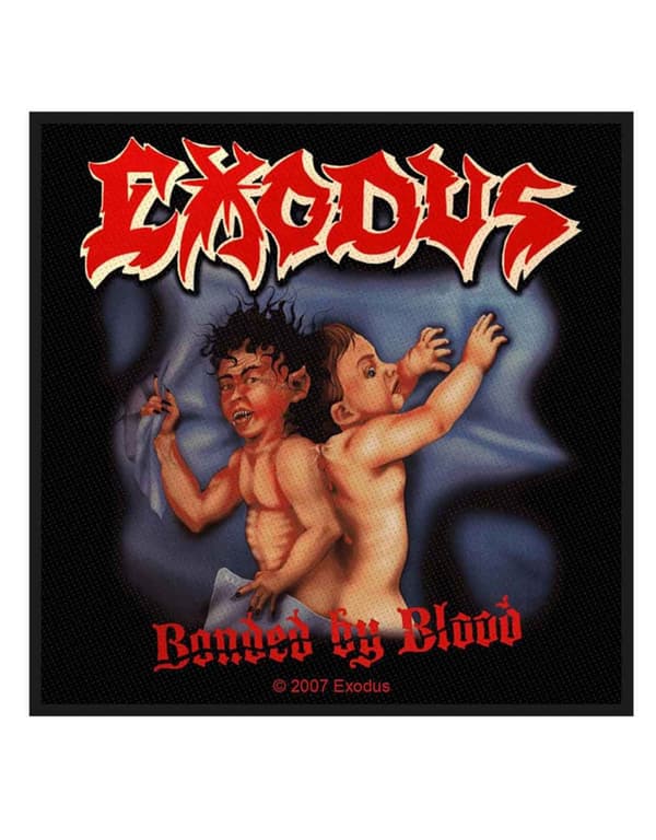 Exodus Patch Bonded by Blood Band Logo Official Black Accessory Size