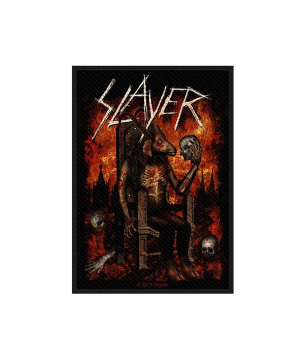 Slayer Patch Devil On Throne Band Logo Official sew on (10 cm x 7 cm) Accessory Size