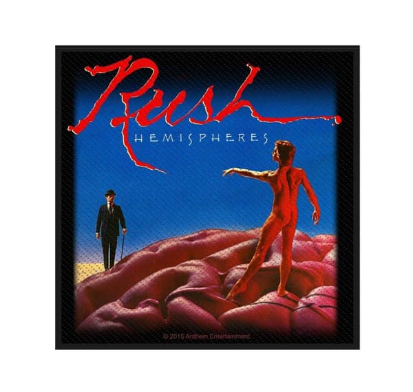Rush Patch Hemispheres Band Logo Official 10cm x 10cm woven sew on Accessory Size