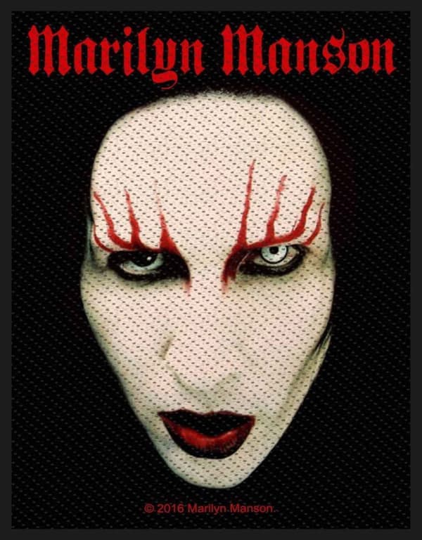 Marilyn Manson Patch Face Logo Official Woven (10cm x 10cm) Accessory Size
