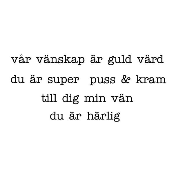 EZ-Monterad Stämpel - Vår Vänskap - 77 x 36 mm