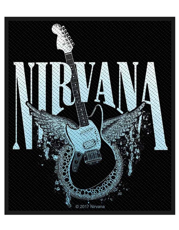 Nirvana Patch Guitar Band Logo Official Woven (10cm x 10cm) Accessory Size