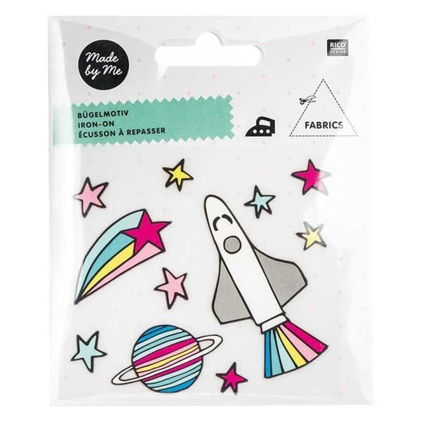 Påstrykningsdekaler - RICO DESIGN - Space - 11 st - Flerfärgad - Flextyg