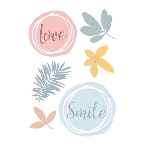 Stryk på textiltransfer A5 Slow Life - Love &amp; Smile